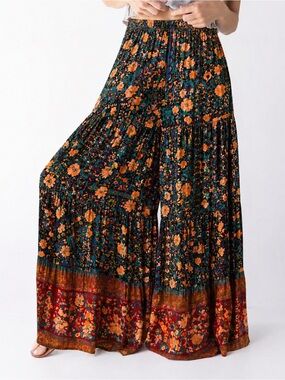 Natural Life Boho Palazzo Pants XL | Wide Leg Floral